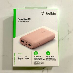 Belkin Power Bank 10K Portable Charger - Pink